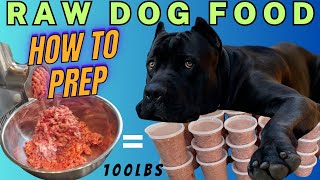 Level Up This is How To Prepare 100lbs of Raw Dog Food [upl. by Skell]