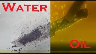 STEEL HEAT TREATING CLOSEUP  WATER VS OIL Trollsky Knifemaking [upl. by Bullis]