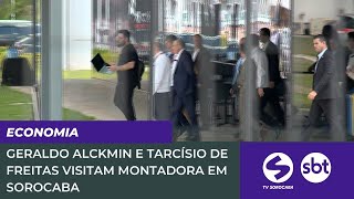 Geraldo Alckmin e Tarcísio de Freitas visitam montadora em Sorocaba  TV Sorocaba SBT [upl. by Blakeley897]