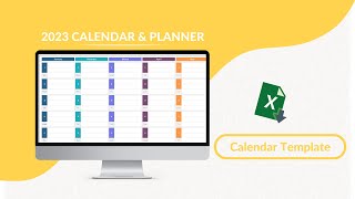 2023 Calendar amp Planner Excel Template [upl. by Euqinomahs392]