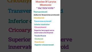 muscles of larynx mnemonic anatomy medicoknowledge [upl. by Joni]