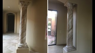 Marbleizing Columns  Murals By Esen [upl. by Notreve]