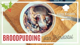 Broodpudding van oude kerststol  BROODPUDDING  Zo maak je iets lekkers met restjes feeststol [upl. by Ehman]