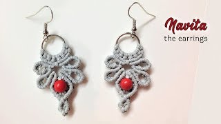 How to macrame  The Navita earrings  macrame jewelry set [upl. by Relyks]