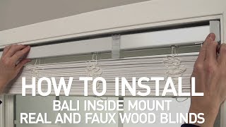 How to Install Bali® Real Wood and Faux Wood Blinds  Inside Mount [upl. by Tapes]