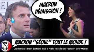 Une star coréenne chante quotMACRON DÉMISSION quot en plein concert à Paris [upl. by Mitchael537]