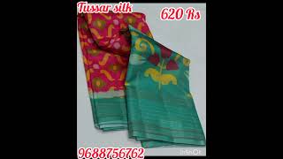 Tussar saree with blouse offer sale 620 Rs Ship Extra🎊🎊🎊🎊 [upl. by Esma]