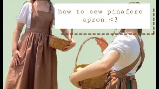 How to sew simple pinafore apron  Beginner friendly tutorial [upl. by Ericha]