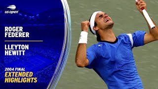 Roger Federer vs Lleyton Hewitt Extended Highlights  2004 US Open Final [upl. by Ferd540]