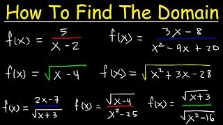 How To Find The Domain of a Function  Radicals Fractions amp Square Roots  Interval Notation [upl. by Lemcke]