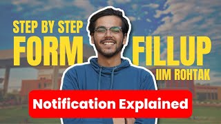 IPMAT IIM Rohtak 2024 Notification amp Form Fillup 📝 Exam Date 18 May 2024 [upl. by Tran991]