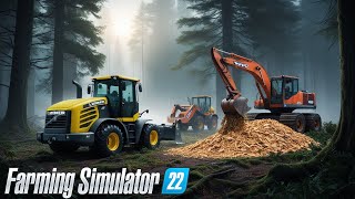 HeavyDuty Logging  Felling Trees amp Chipping Wood  FS22  Farming Simulator 22 [upl. by Calisa]