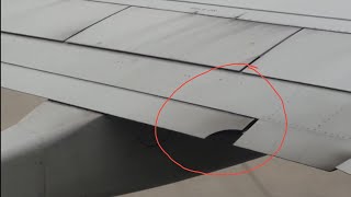 Landing in NEWARK airport With missing part from the wing flaps [upl. by Orose]