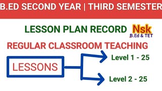 BED SECOND YEAR  THIRD SEMESTER  LESSON PLAN RECORD [upl. by Nonnairb]