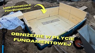 Obniżenie w płycie fundamentowej jako MINI PIWNICA cz1  004 Budowa domu z prefabrykatów [upl. by Rosana]