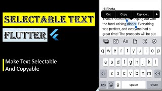 Selectable Text Widget In Flutter [upl. by Brebner]