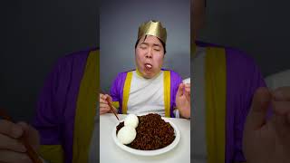 ASMR MUKBANG  Spicy Chicken  black bean noodles eating HUBA shorts [upl. by Perlis73]