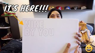 Unboxing my FIRST CUSTOM NIKE Sneakers Nike By You [upl. by Sarilda]