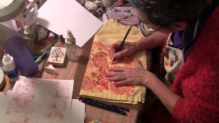 Stenciling onto Fabric with the Paisley Floral Repeat Stencil [upl. by Niels]