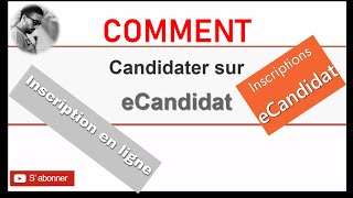 التسجيل عبر ECandidat Postuler à une formation sur eCandidat [upl. by Tnairb]