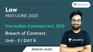 The Indian Contract Act 1872  Unit 6  Contingent and Quasi Contract  Day 2  Adarsh Joshi [upl. by Charline696]