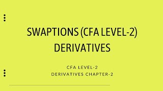 Swaptions in Derivatives  CFA Level2  Derivatives [upl. by Hanikahs]