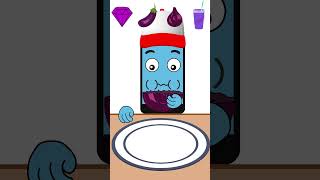 Purple Food Emoticon Mukbang  Asmr Mukbang Animation shorts mukbang azdanimation [upl. by Rawdin714]