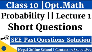 SEE Probability  Lecture 1  Short Questions  Class 10 CMath [upl. by Chip]