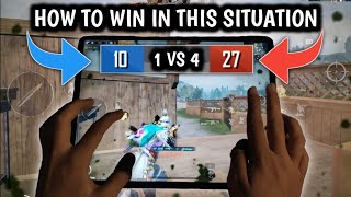 HOW TO WIN 1027 🔥 1 VS 4  NON GYRO CHALLENGE  IPAD PRO 6FINGERS CLAW 90 FPS HANDCAM [upl. by Ileana]