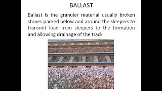 Infrastructure Engg amp Const Tech 18 Components of Permanent Way Ballast Fittings amp Fastening [upl. by Bywoods]