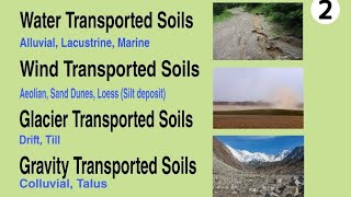 Transportation of soil  Water wind Glacier and gravity transported soil  soil by charan sir [upl. by Nrublim233]