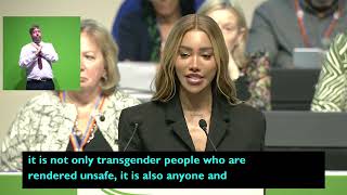 LGBT activist Munroe Bergdorf at UNISON conference [upl. by Ahsam]