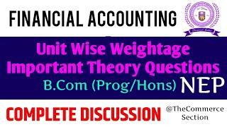 Financial Accounting Important Theory Questions NEP  BCom ProgHons  Sem 1  DU SOL NCWEB Regular [upl. by Dulla]