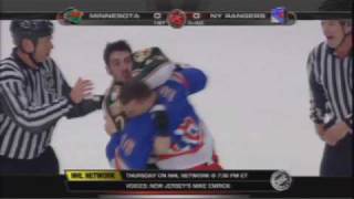 Cal Clutterbuck vs Sean Avery Mar 24 2009 [upl. by Eatnom411]