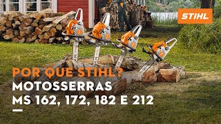 NOVAS MOTOSSERRAS MS 162 172 182 e 212  Por que escolher STIHL [upl. by Braden159]