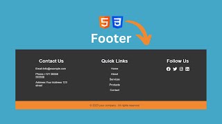 footer html css footer design in html css  Tarun Code [upl. by Sharleen]