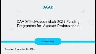 DAAD TheMuseumsLab Programme Join Cultural Exchange for Museum Professionals [upl. by Enelrac]