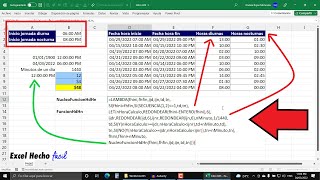 Calcular HORAS DIURNAS y NOCTURNAS Correctamente sin Errores en Excel Con Días Diferentes [upl. by Dryden853]