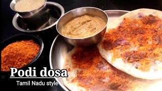 podi dosa recipe  dosa podi  how to make podi dosa  street style onion podi dosa  uttappam [upl. by Eelaroc578]