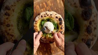 Pistachio Pesto Pizza with Burrata pizzahomemadebigarecipeasmrsatisyingshortssourdough [upl. by Merideth]