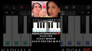 KADHALAR DHINAM BGM ❤️ 🎹 EASY PIANO 🎹 TUTORIAL WITH NOTES  A R Rahmanpianotamil arrahman [upl. by Rizas]