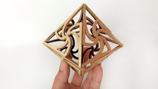 Scroll saw 3D fretwork  octahedron [upl. by Ardnusal]