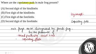 Where are the copulatory pads in male frog present [upl. by Roos]