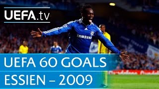 Michael Essien v Barcelona 2009 60 Great UEFA Goals [upl. by Dnaleel]