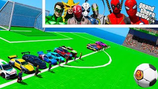 Ramp amp Football Cars in GTA 5 Spiderman team vs Deadpool team Sportcars Offroad Buggy [upl. by Kleinstein428]