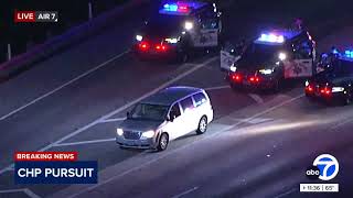 END OF CHASE Chase ends on 405 Freeway in Westchester [upl. by Anuska]