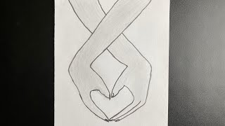 How To Sketch Two Lovers Hand II Step By Step II Easy Sketching Ideas [upl. by Anehc]