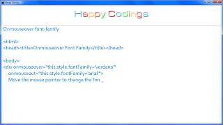 HTML  Onmouseover font family [upl. by Nilyahs]