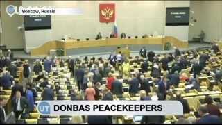 Russian Peacekeepers Proposal Russian MP calls for Kremlin to send peacekeepers to east Ukraine [upl. by Nomelc467]