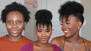 The Easy Hairstyle On Short 4C Natural Hair For Summer  Curly Bangs [upl. by Pressman]